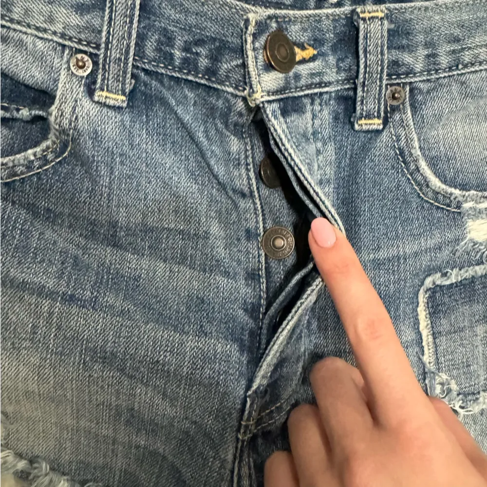 Abercrombie & Fitch High Rise Denim Patchwork Shorts Sz 6 Festival Short - Image 6