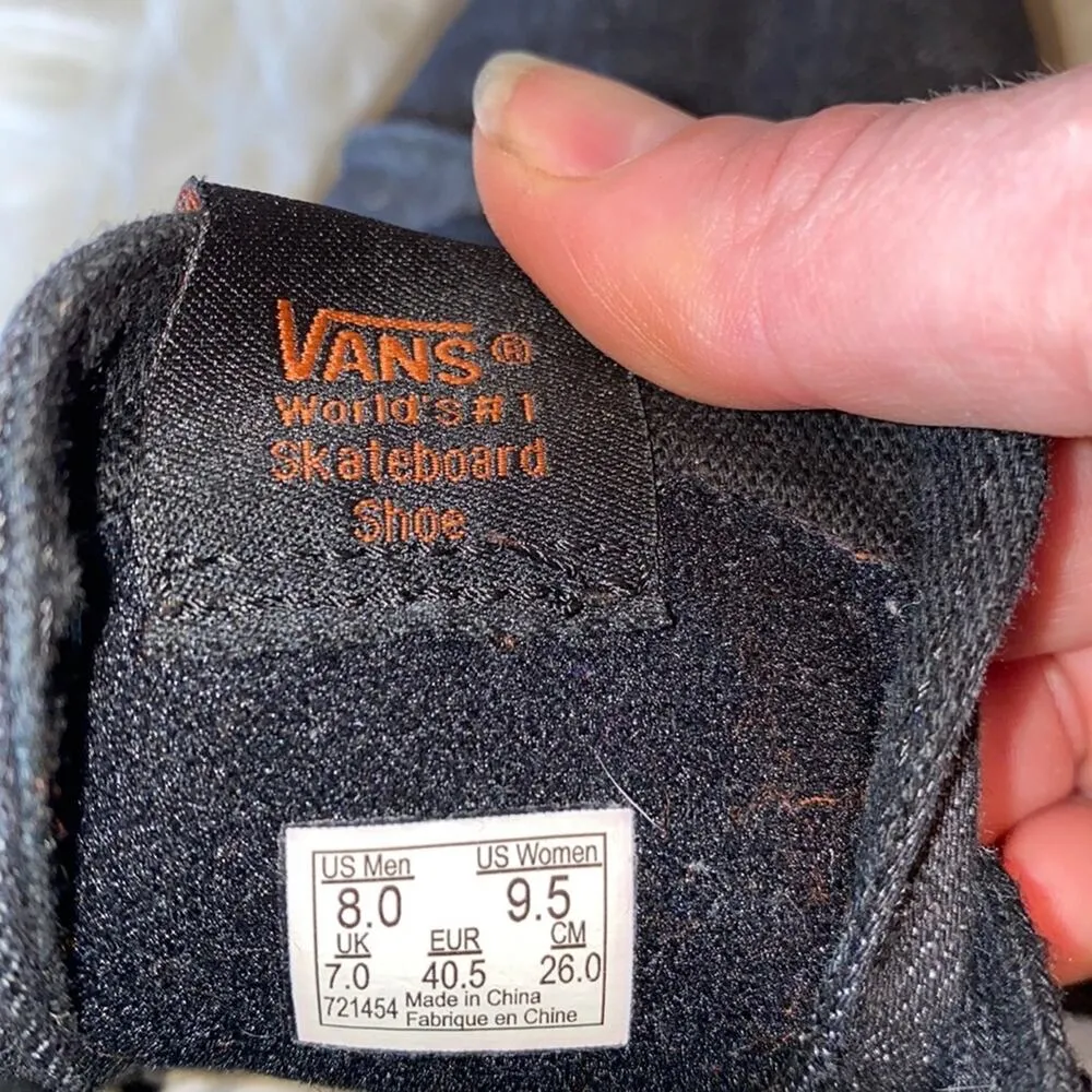 Vans Black Canvas HIgh Top Skate Shoes Sneakers Mens 8 Women's 9.5 - Image 9