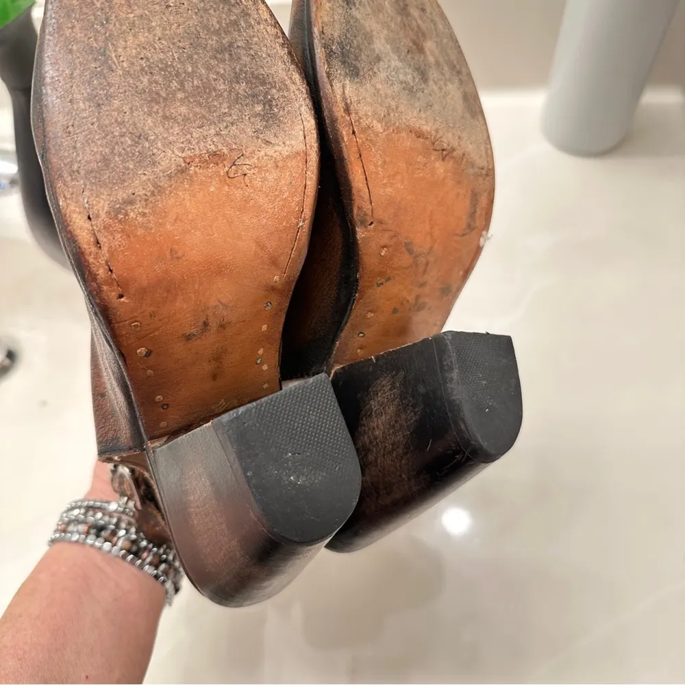 Freebird by Steven Brown Ankle Boots with Distressed Leather Chunky Heel 9 Shoes - Image 7