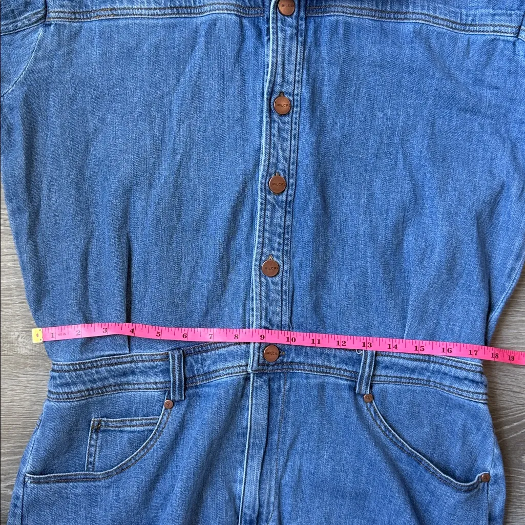 Anthropologie Pilcro Long-Sleeve Denim Micro Mini Shirt Dress Large - Image 11