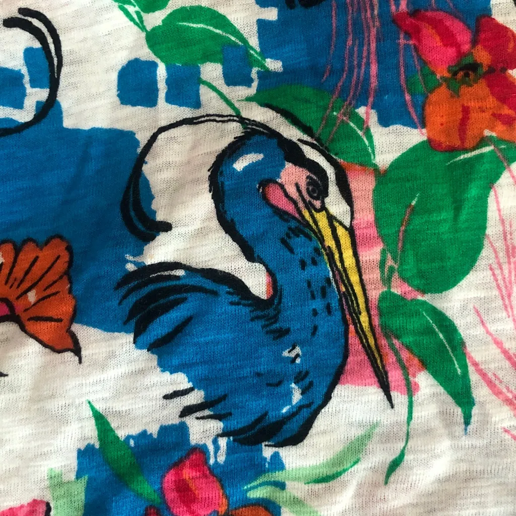 C&C nwt California Blue and Pink Floral herring Pelican beach top - Image 2