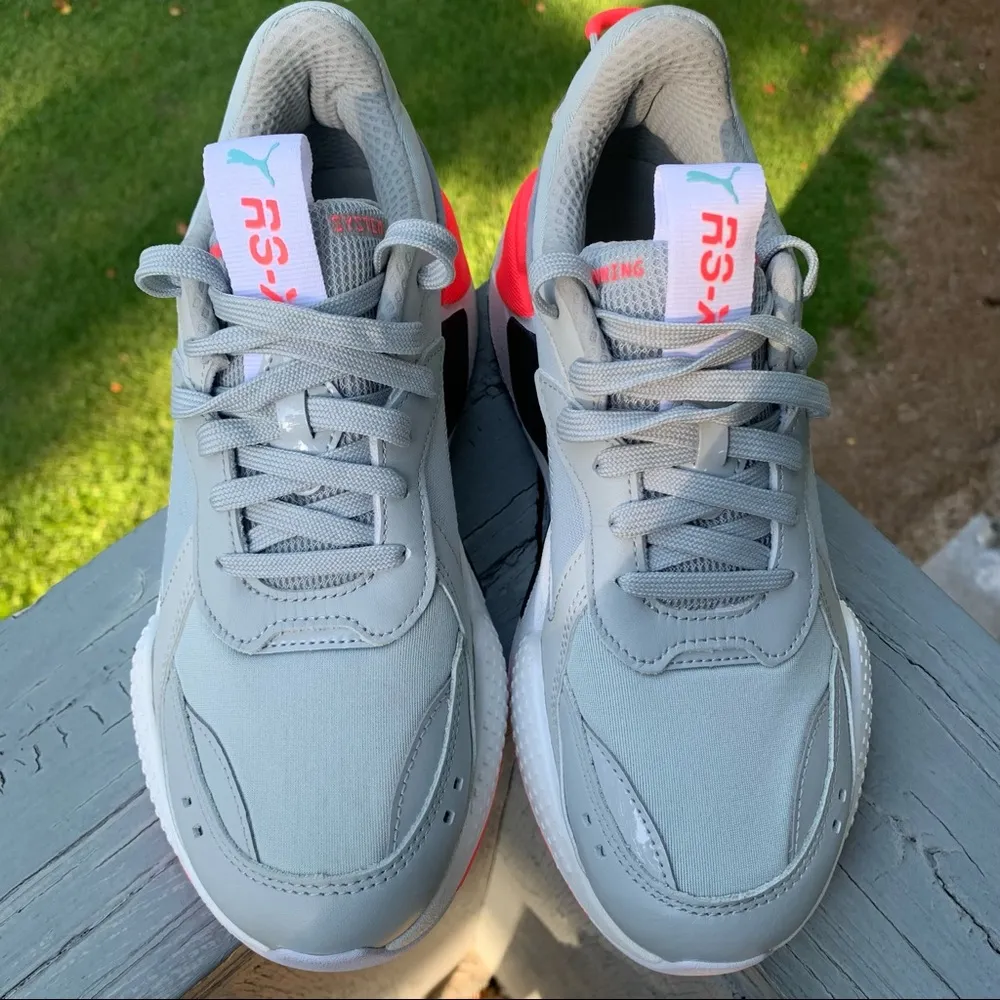 NEW PUMA RS-X Patent Sneakers 372780-02 Hight Rise/White - Image 7