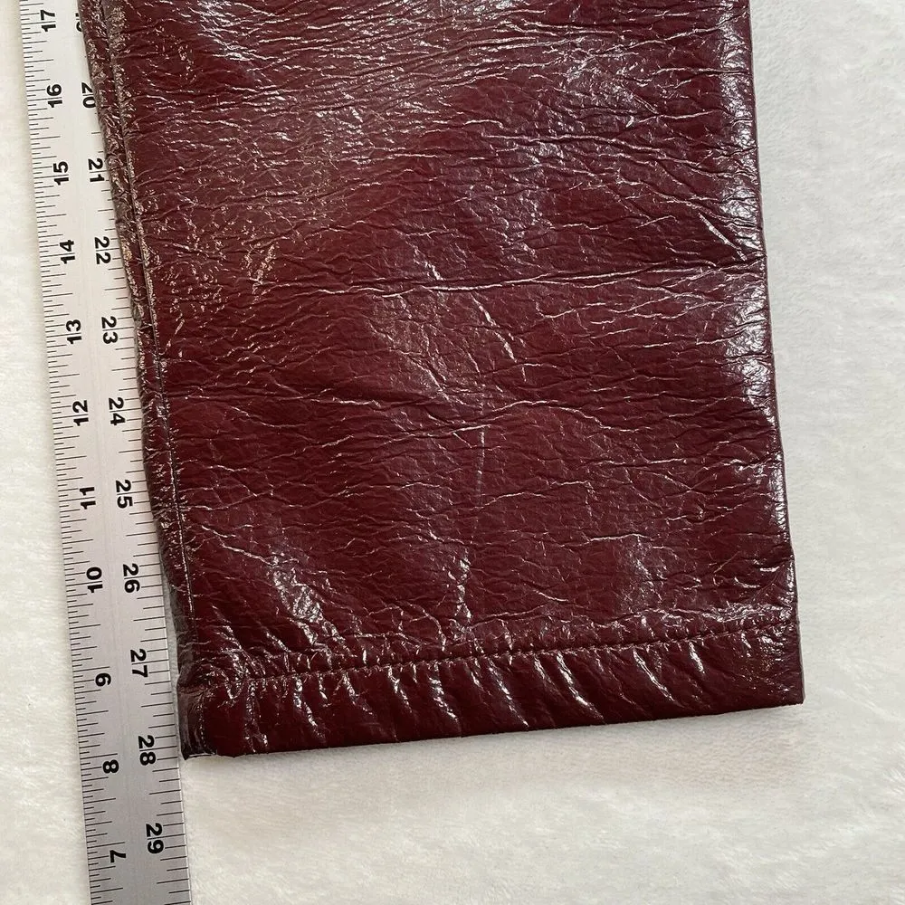 ASOS Jeans Womens‎ 32x32 Oxblood Vinyl Mid Rise 90's Straight Leg - Image 5