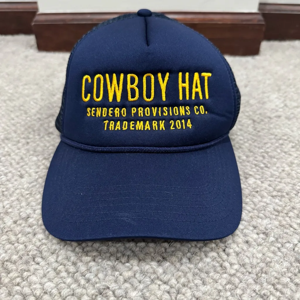 Sendero Provisions Co. Cowboy Hat Trucker Navy and Gold Blue - Image 2