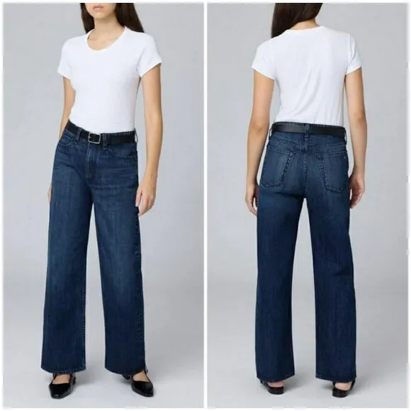 💕RAG & BONE💕 Lori Mid-Rise Wide-Leg Jeans ~ Dark Wash Blue 28 NWT - Image 2
