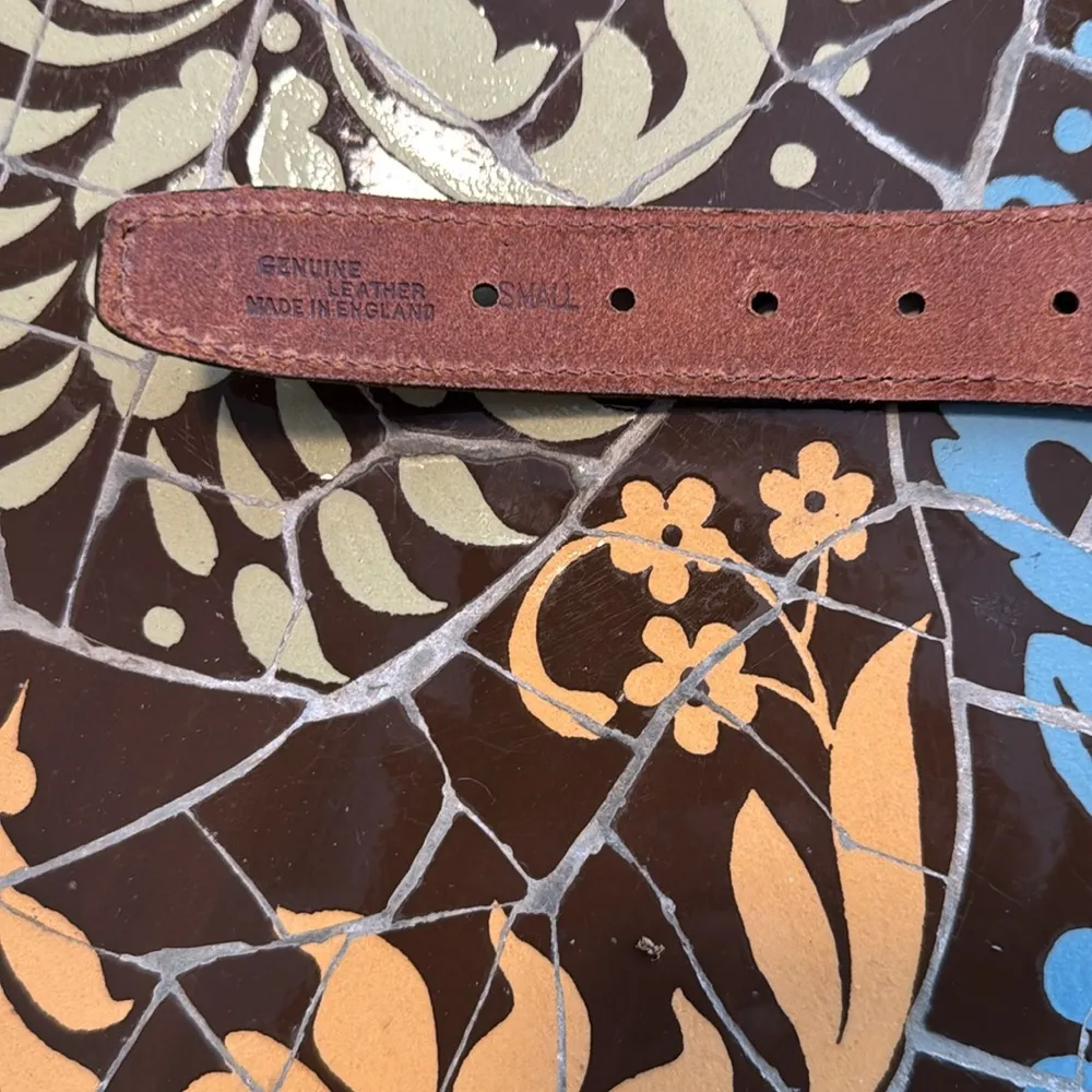 JAGUAR Elegant Green and Brown Belt Sz: 28” - Image 5