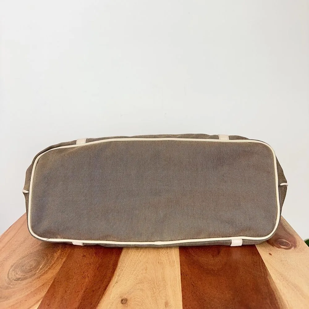 Pre-Owned Prada Beige/Brown Jacquard Logo Canvas‎ And Leather Top Handle - Image 8