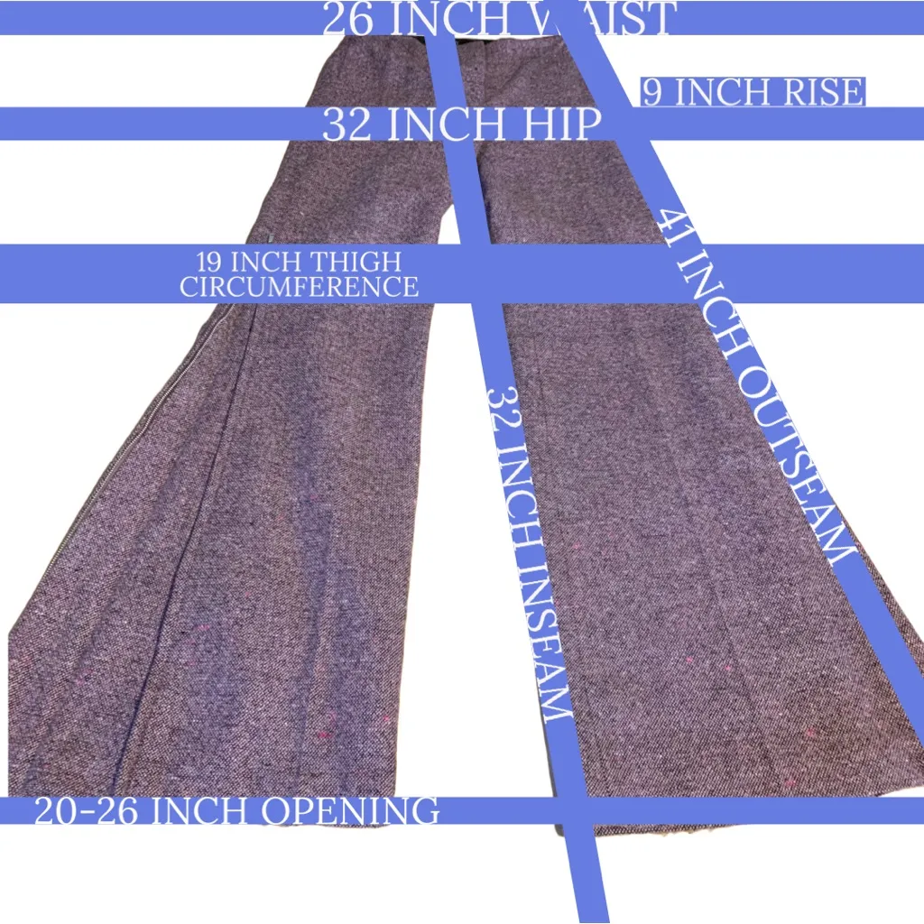 BODY BY VICTORIA "THE CHRISTIE FIT" PURPLE WOOL BLEND TWEED FLARE LEG PANTS (4) - Image 13