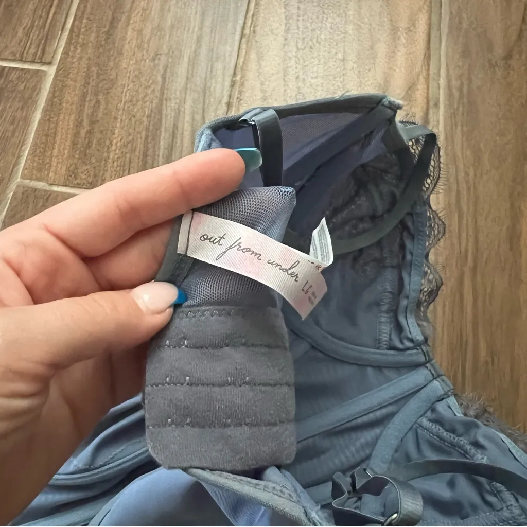 Urban Outfitters Out From Under Lace Bustier Corset Top Blue Large - Image 4