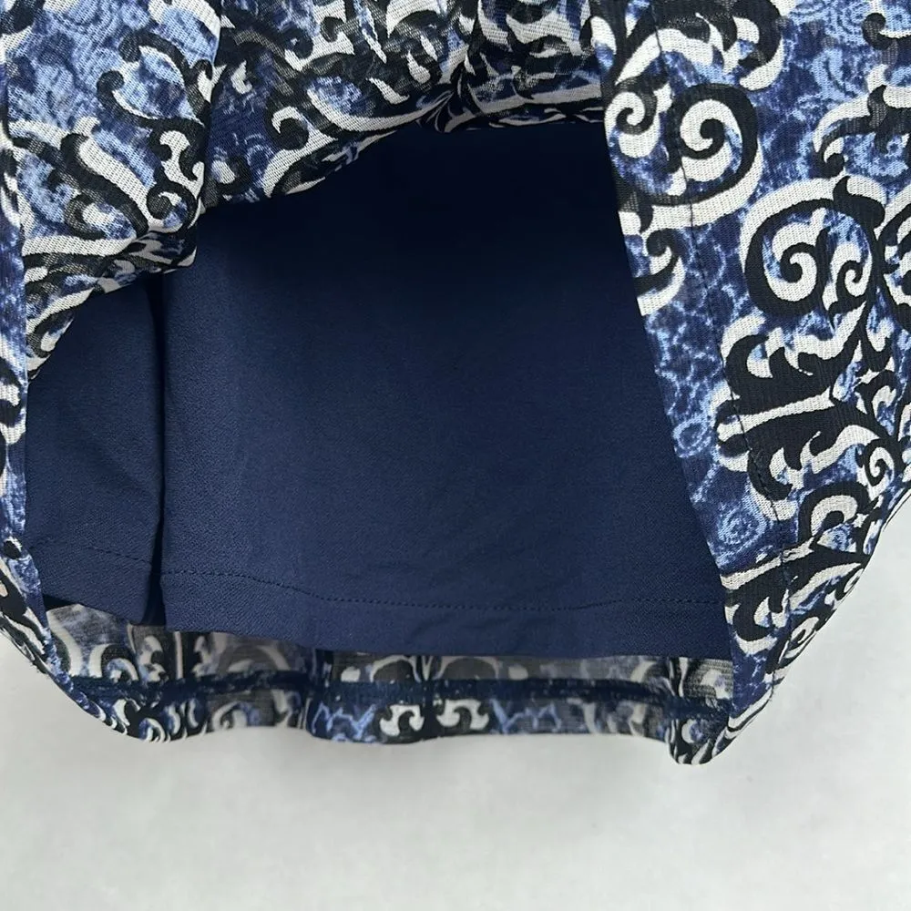 INC International Concepts Blue Geometric Cold Shoulder Sleeve Top Sz S - Image 6