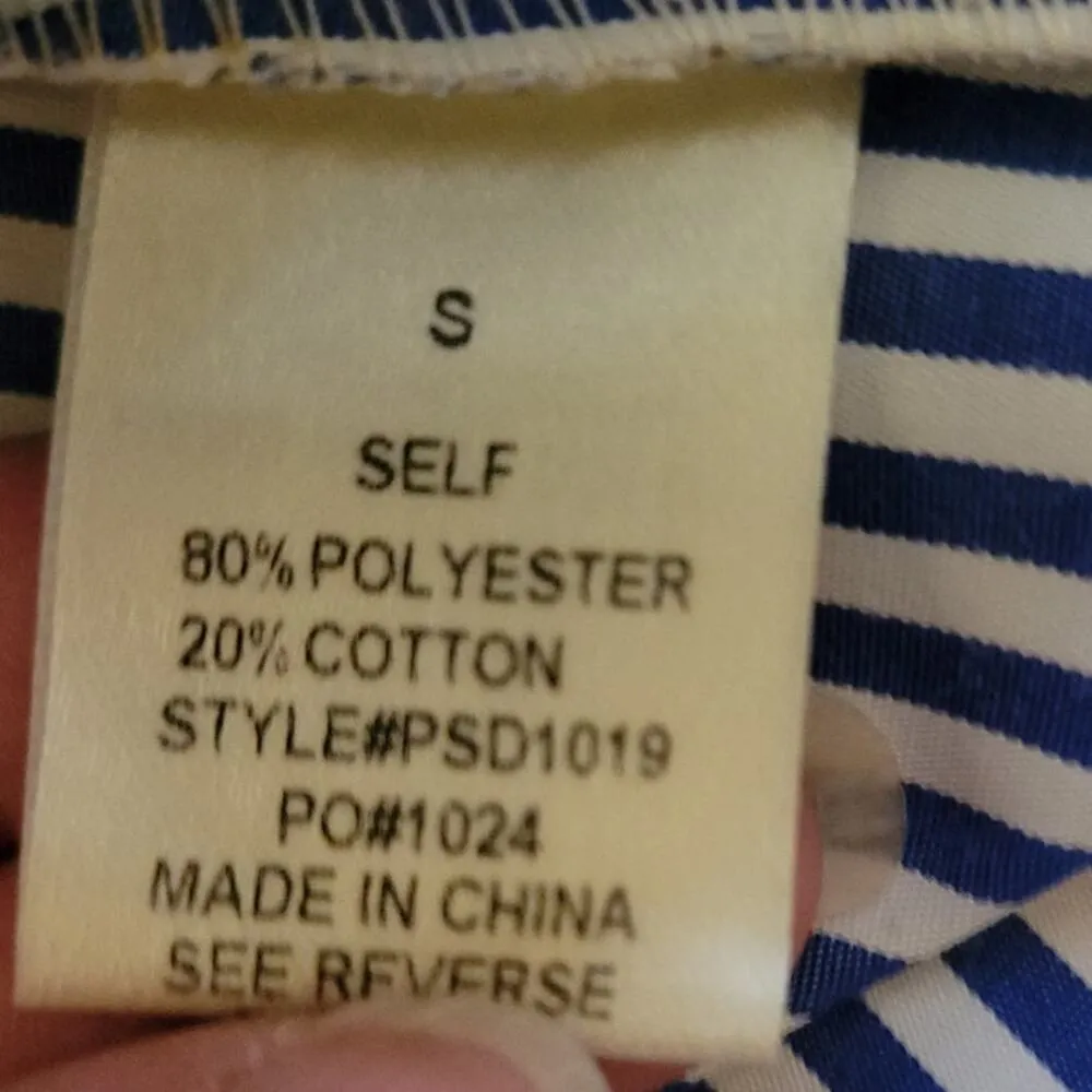 Polagram Striped Sundress Embroidered Applique Nautical Beach Resort Cruise SZ S - Image 6