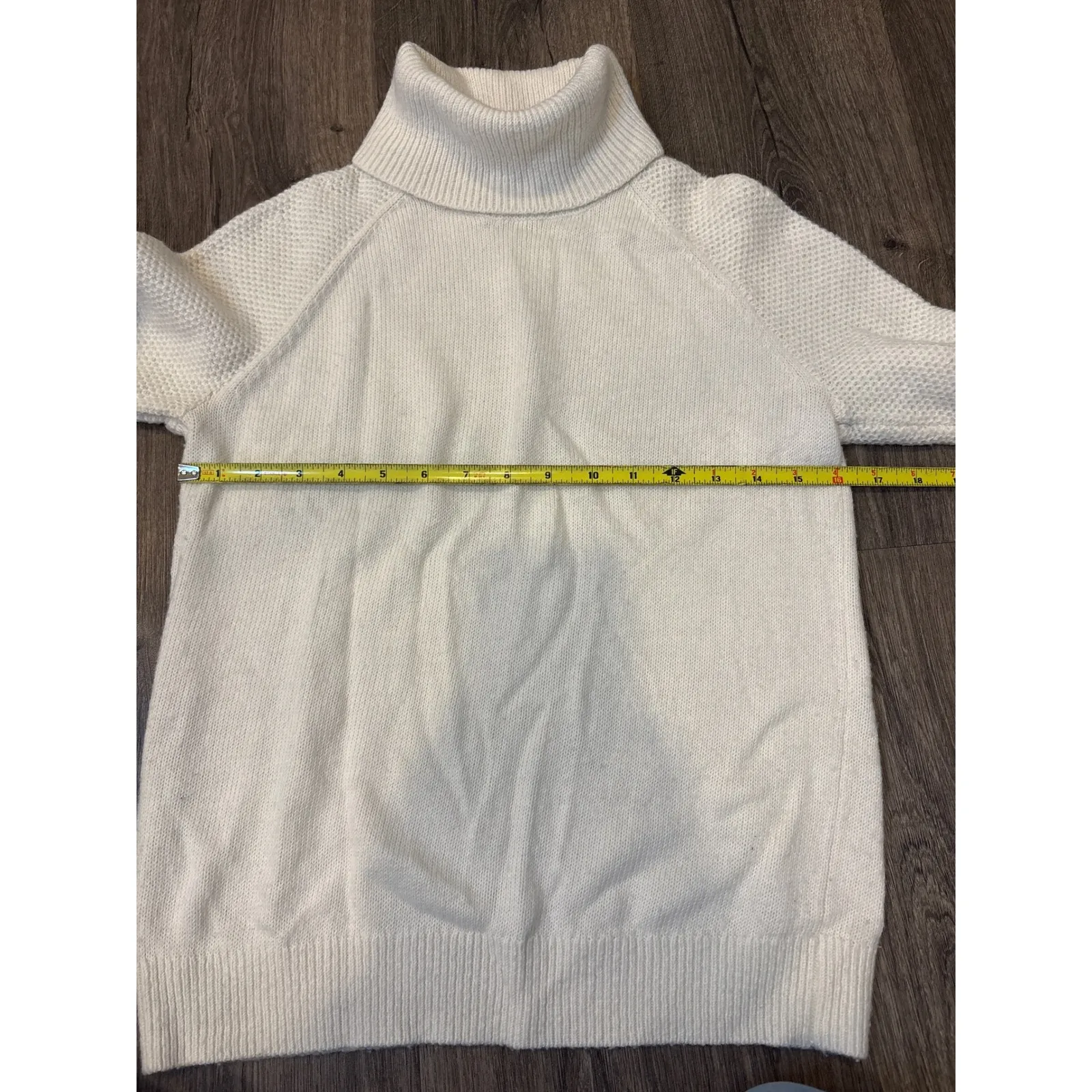 LOFT Cream White Knit Turtleneck Sweater Raglan Sleeve Casual Cozy XS - Image 5
