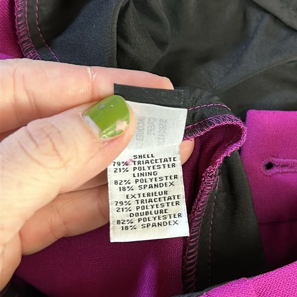 Diane Von Furstenberg‎ Womens Pants 12 Jacques Cady Crepe Fuchsia Career Bright - Image 4