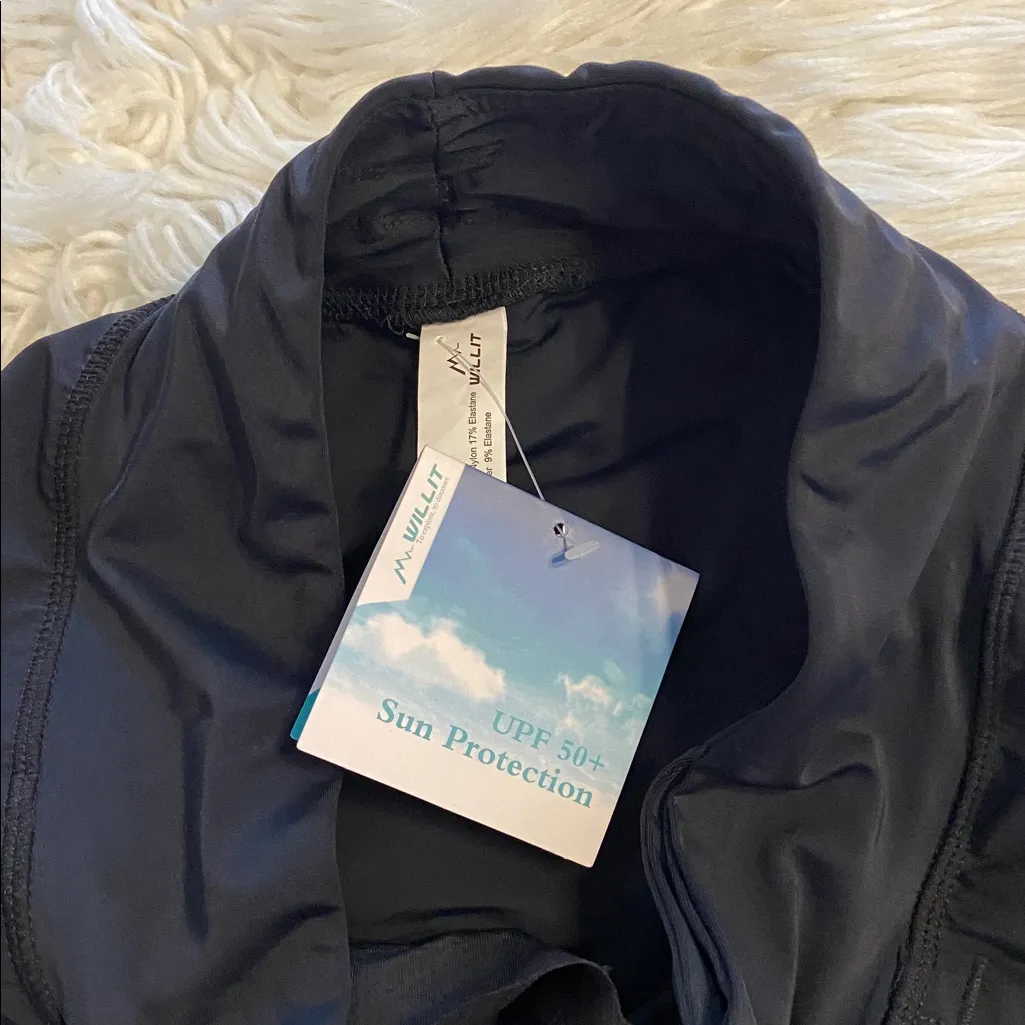 WILLIT Women's Black Athletic Shorts size 4 brand new waist elastic 28” inseam 5 Blue - Image 4