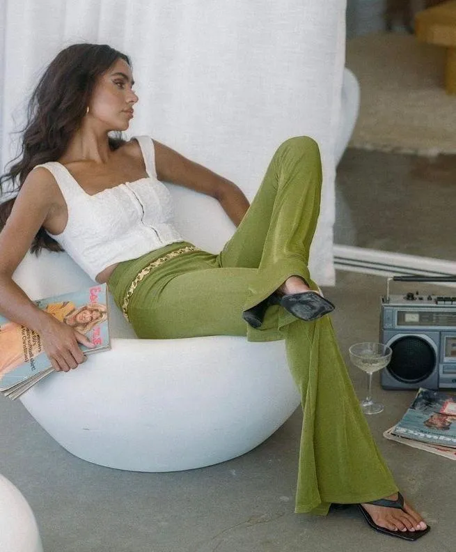 Princess Polly Boogie Pants Green - Image 4