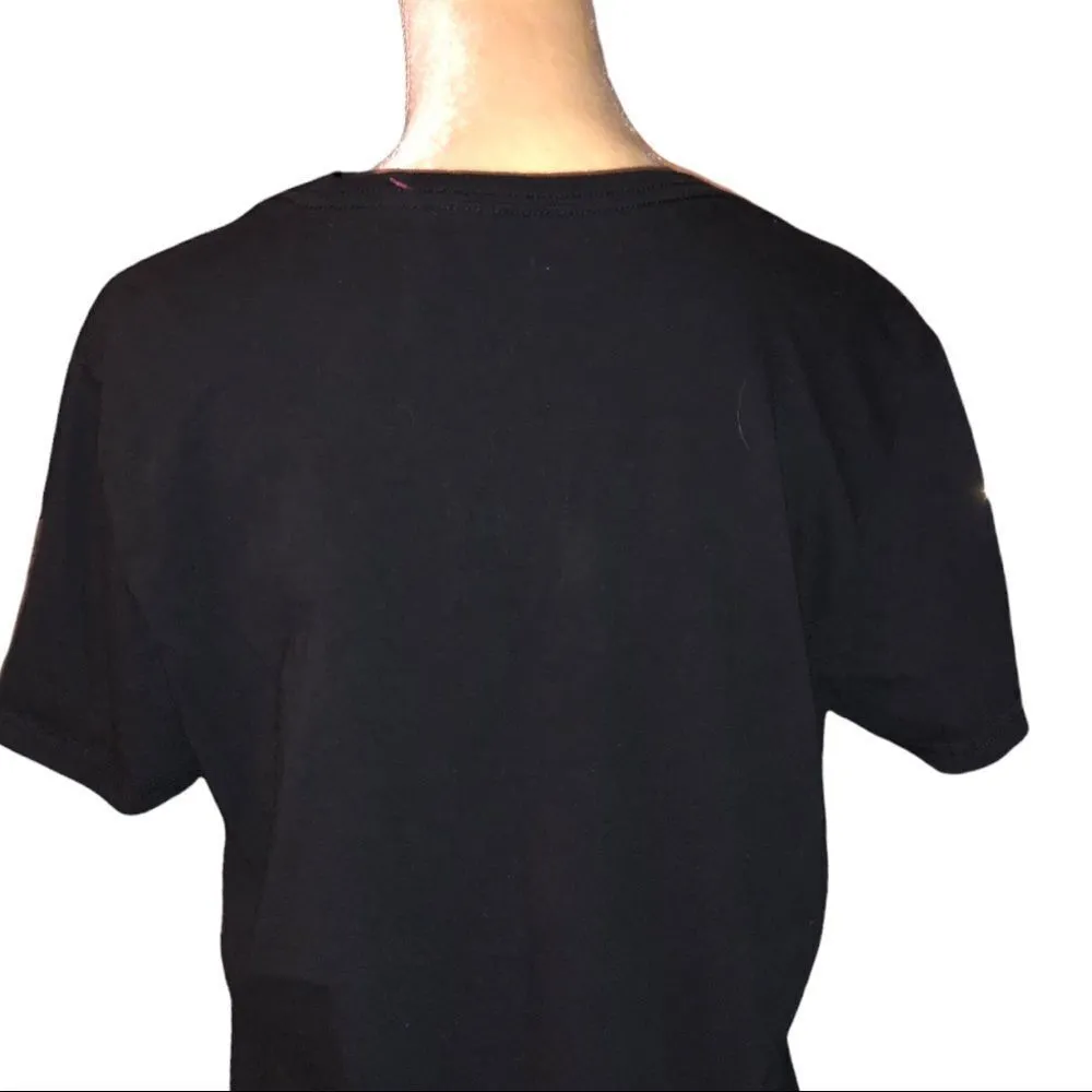 Adidas black T-shirt with white logo front - Image 3