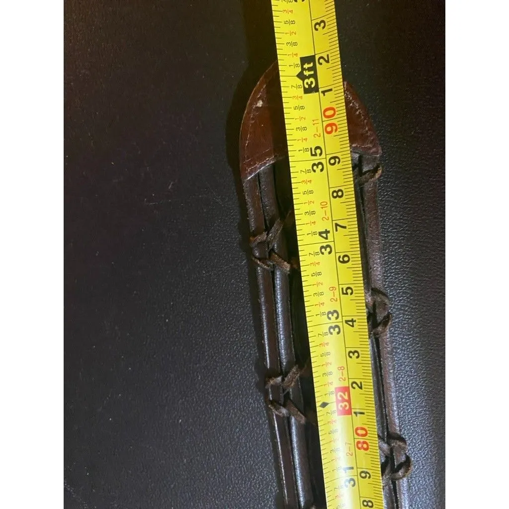 Brighton wide Brown Leather Woven Braided Belt Wide Size Medium/ Large 32 - Image 9