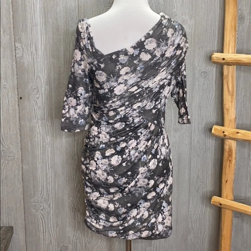 Rare London Wrap Asymmetrical Floral Roses Dress 6 - Image 4