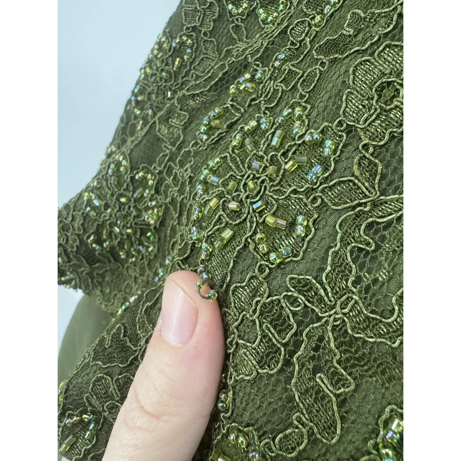 VTG Masoni Fairy Renaissance Whimsical Midi Dress Women 20 Green Goblin Gremlin Size undefined - Image 8