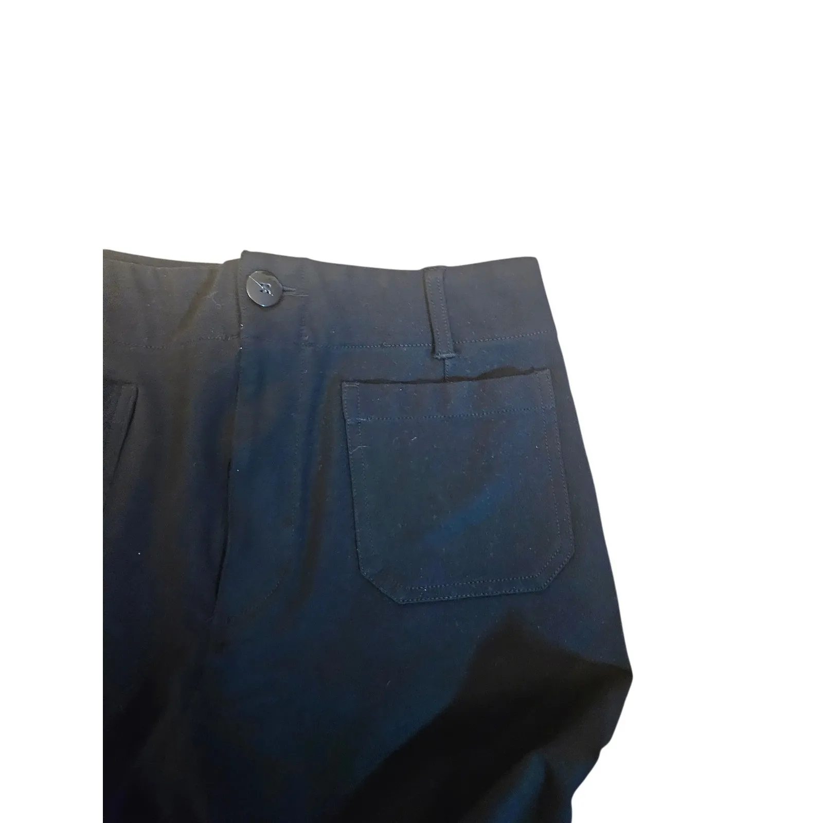 Maeve Anthropologie Colette Wide Leg Cropped Pants Black Size 32 - Image 4