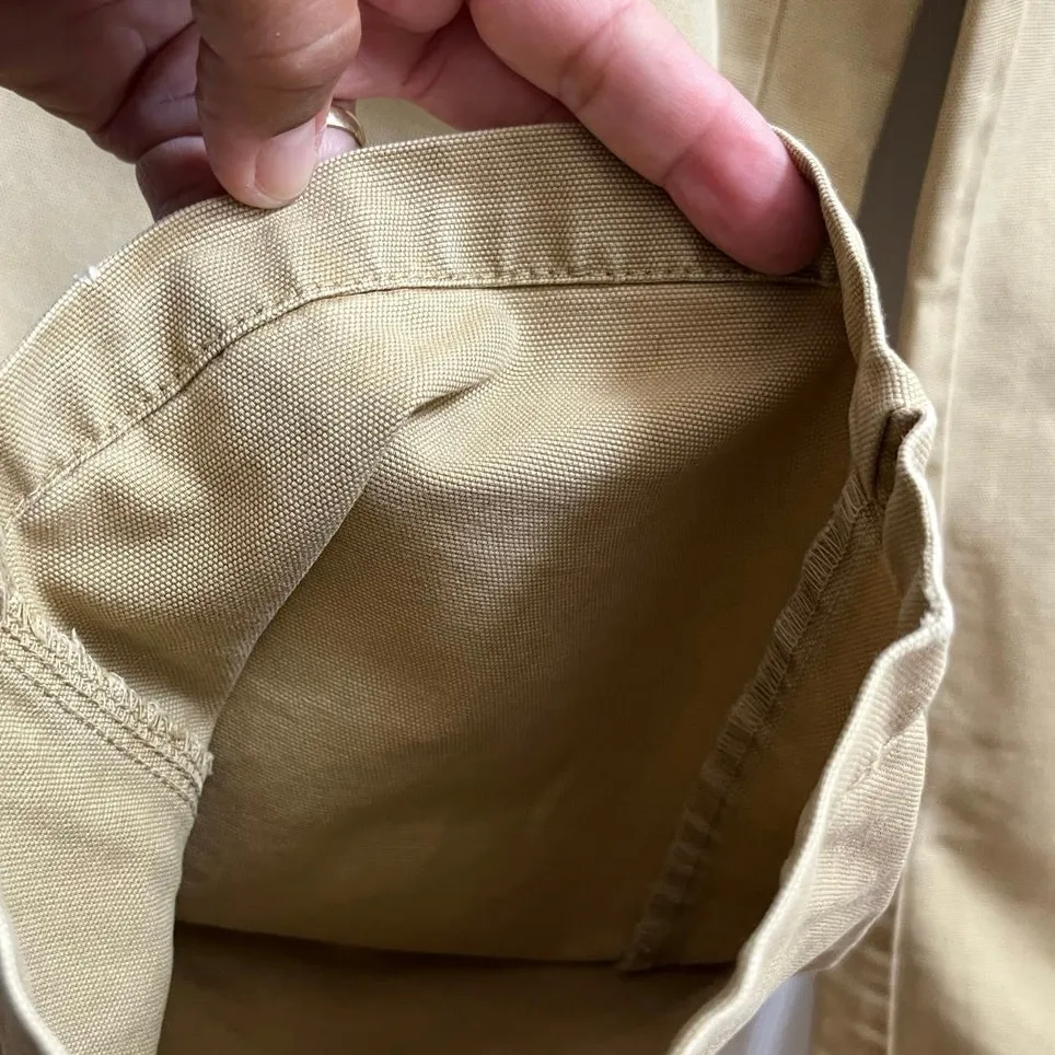 Free People Cleo Washed Khaki Cotton Canvas Roll Tab Straight Chino Pant Size 4 - Image 9