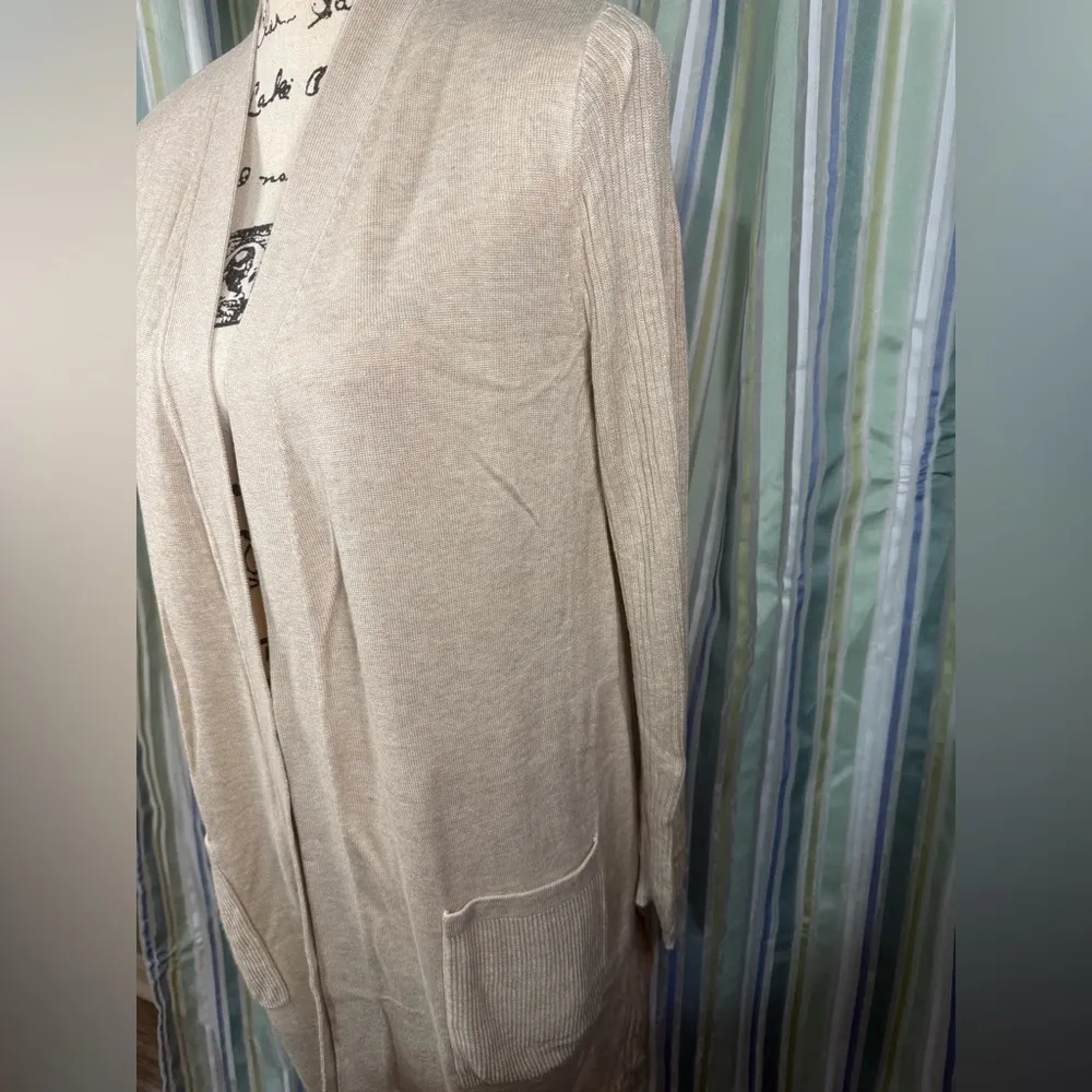 International Concept INC Long Sweater Jacket Open Front L/S Pockets Med EUC - Image 4