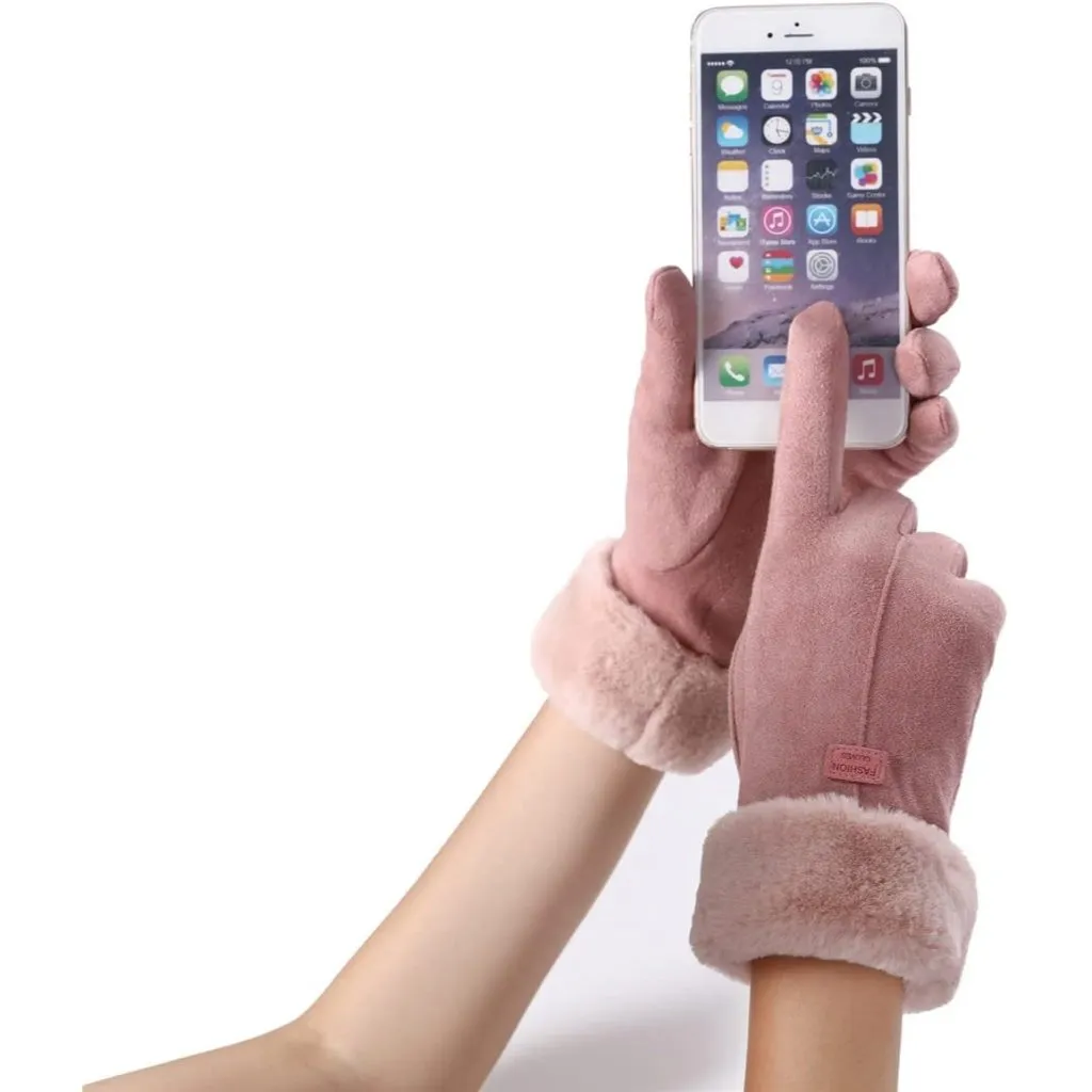 Women's Khaki Cold Weather Warm Ladies Girls Ski Snow Gloves Touch Screen Tan - Image 4