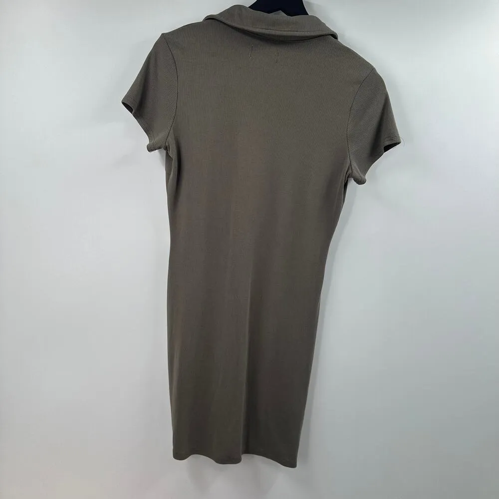 Urban Outfitters nola Collared Shirt Dress Dark Green Size Medium - Image 8