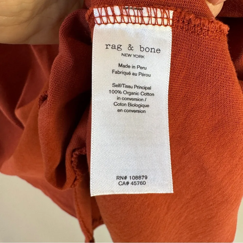 Rag & Bone Ryder Muscle Mini Dress in Paprika organic cotton size Small - Image 14