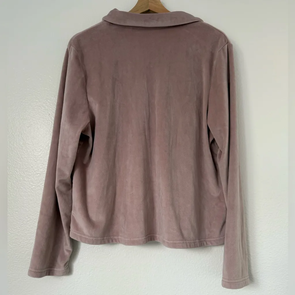 House of Harlow 1960 Velvet peplum button down sweater cardigan rhinestone L Pink Size L - Image 4