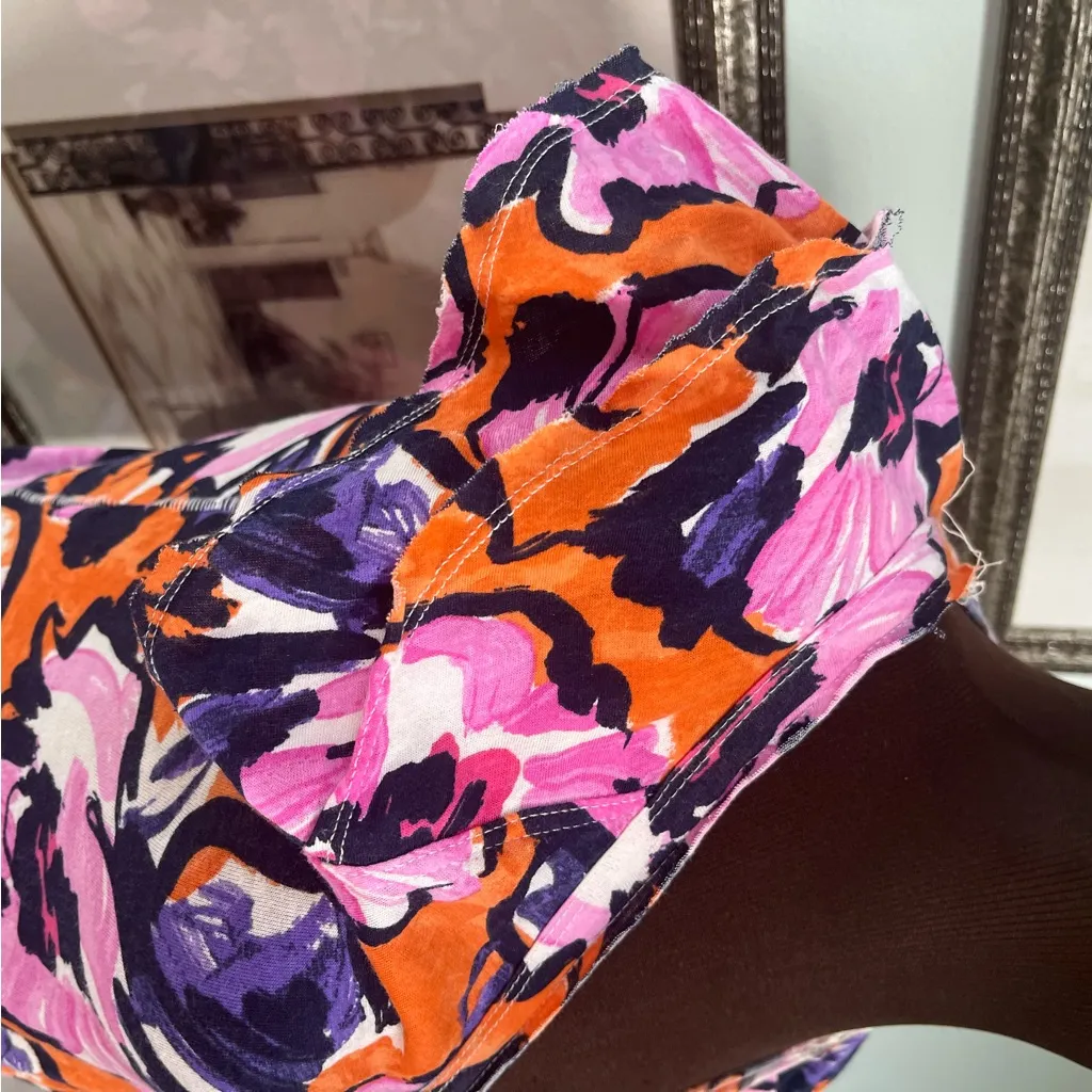 Maeve Anthropologie Women’s Catie Short Flutter Sleeve V-Neck Floral Top Size XS - Image 3