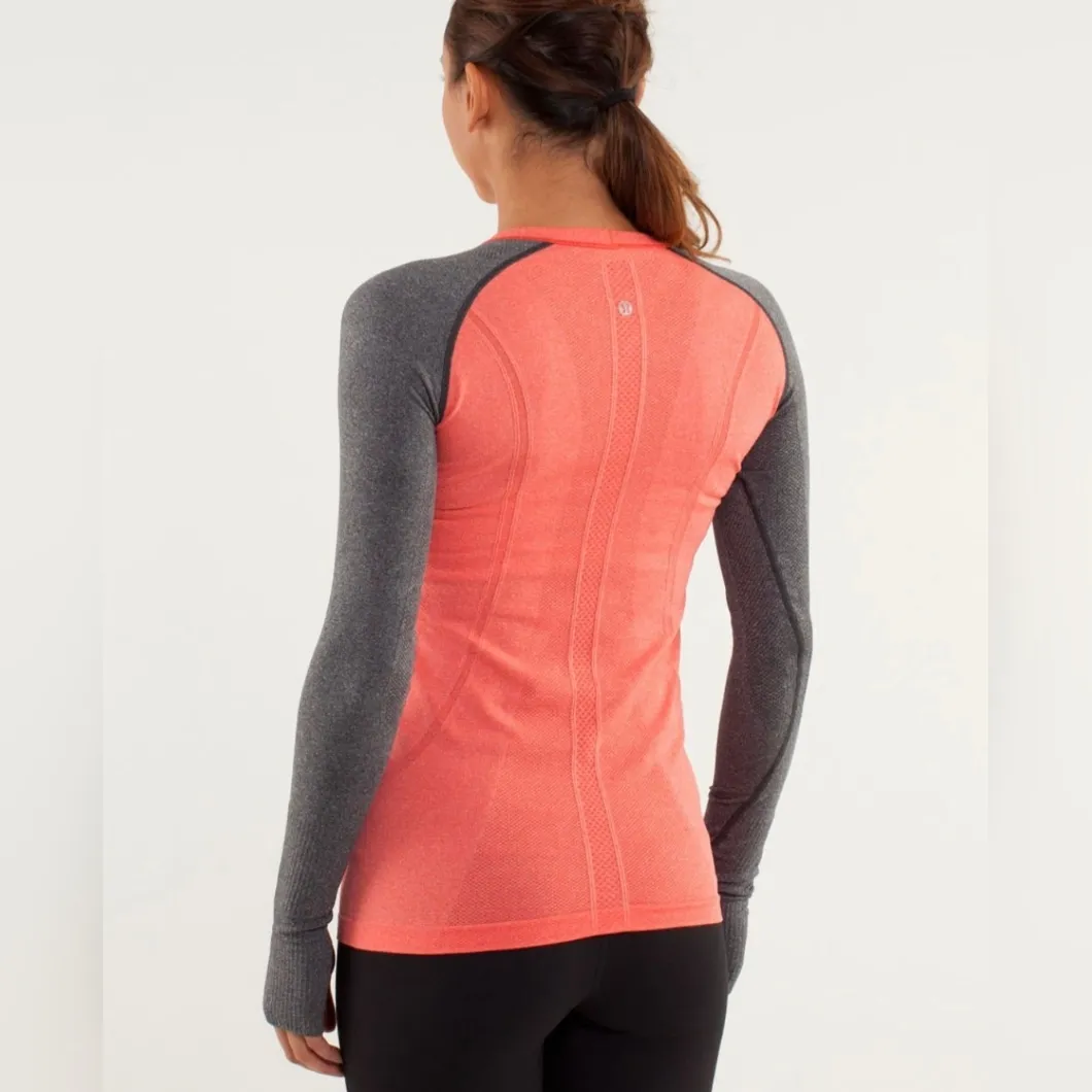Lululemon Run: Swiftly Tech Long Sleeve Love Red / Deep Coal 8 - Image 2