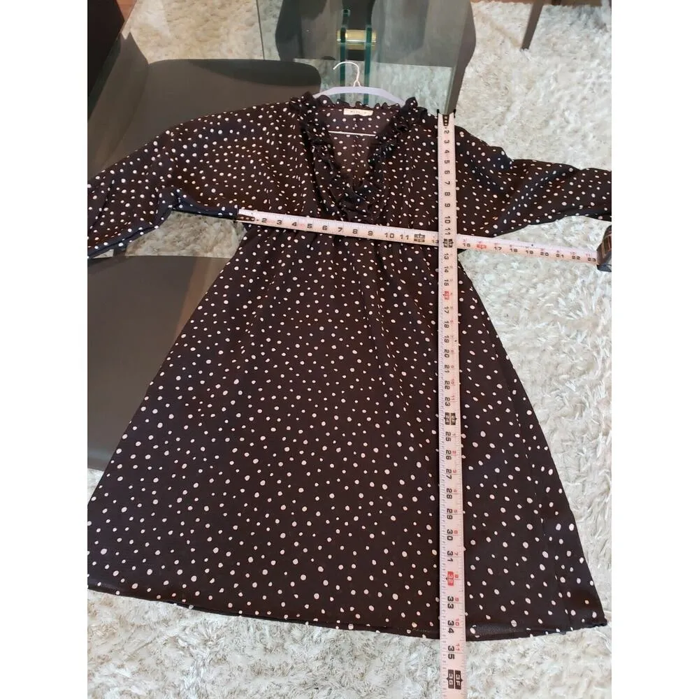 Miss U Women's Black Ruffle Polyester V - Image 11