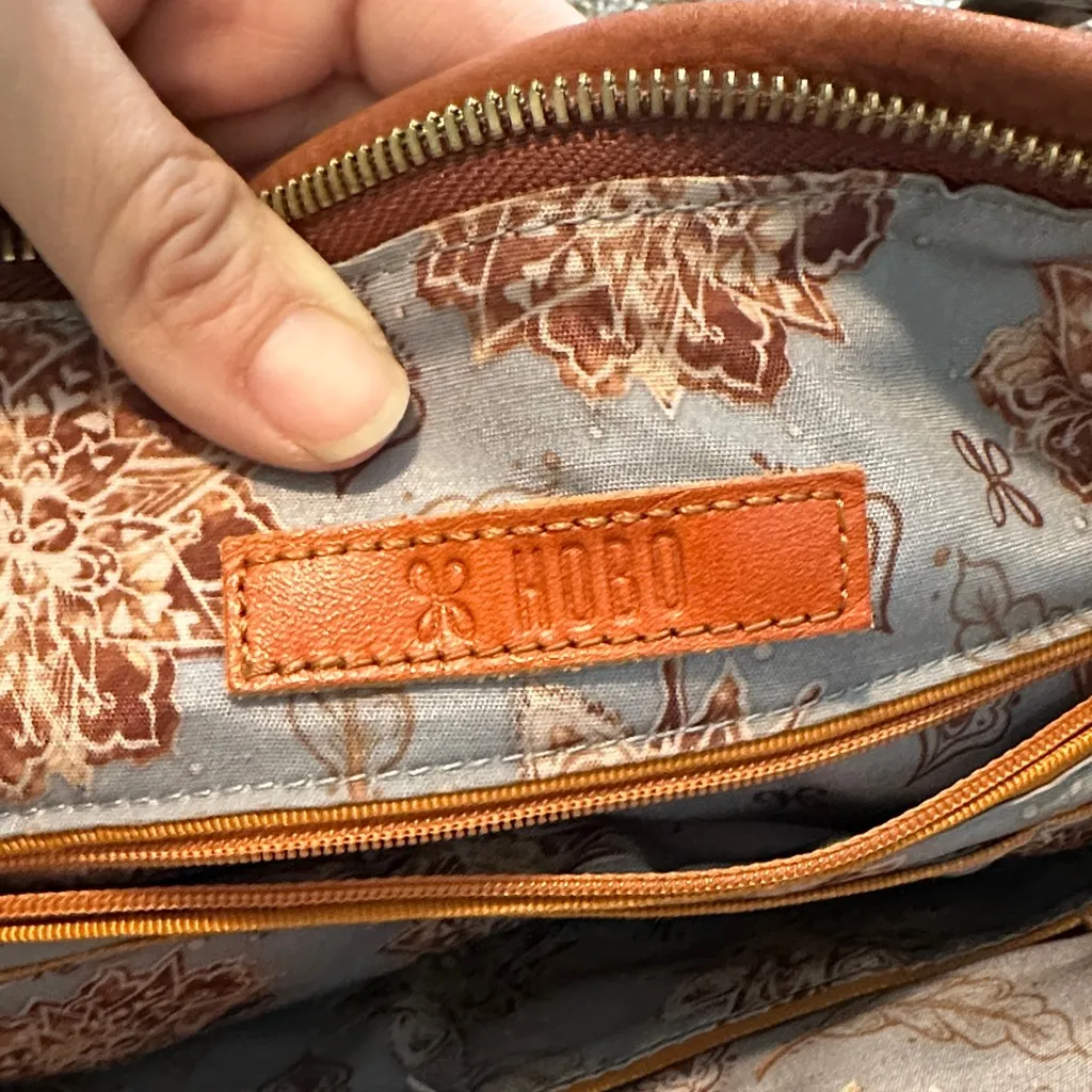 HOBO Cecily Mini Tote Red Brown pebbled leather bag - Image 12