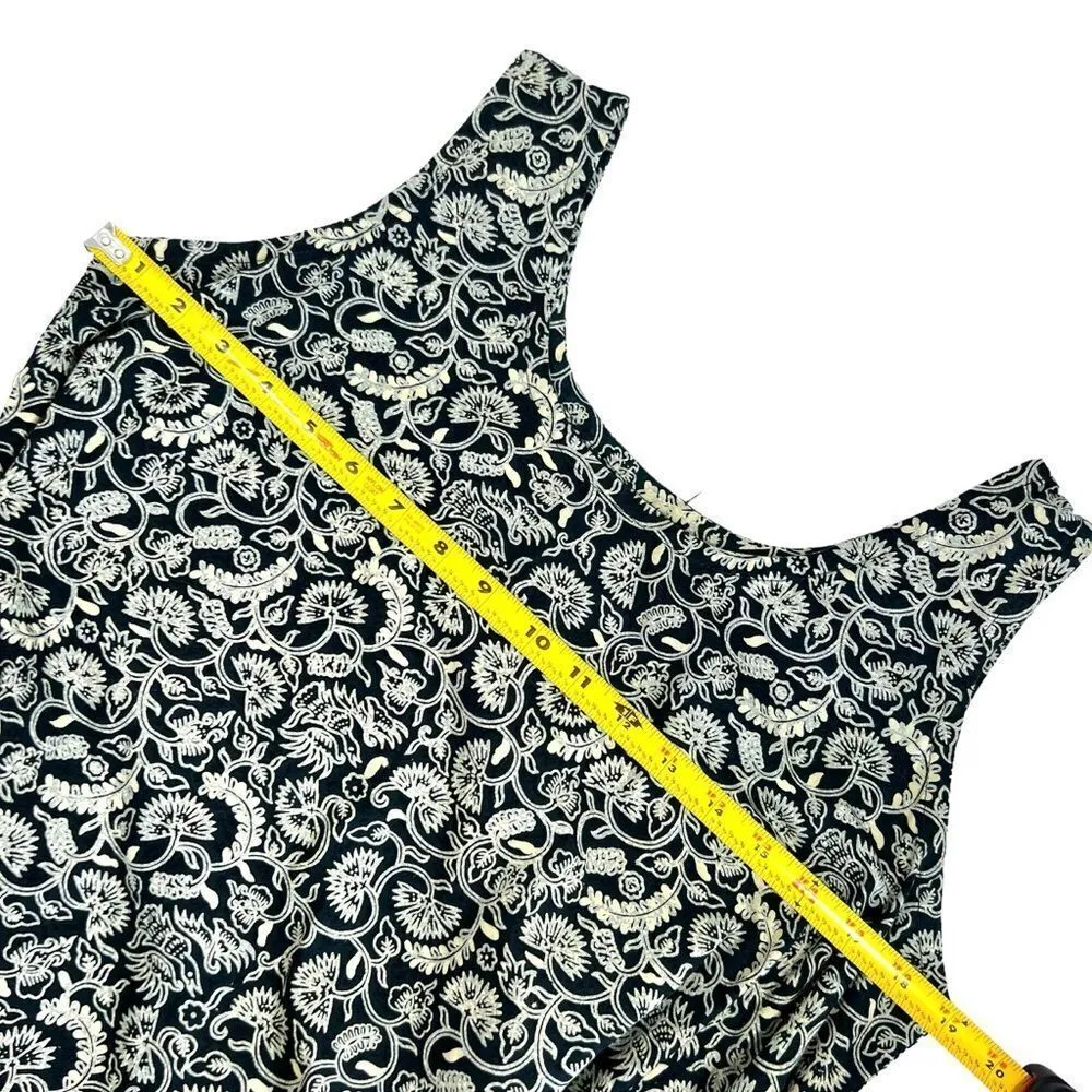 J. Peterman Company Batik Deep Teal Blue/Cream Kaftan Dress Blue Size M - Image 8