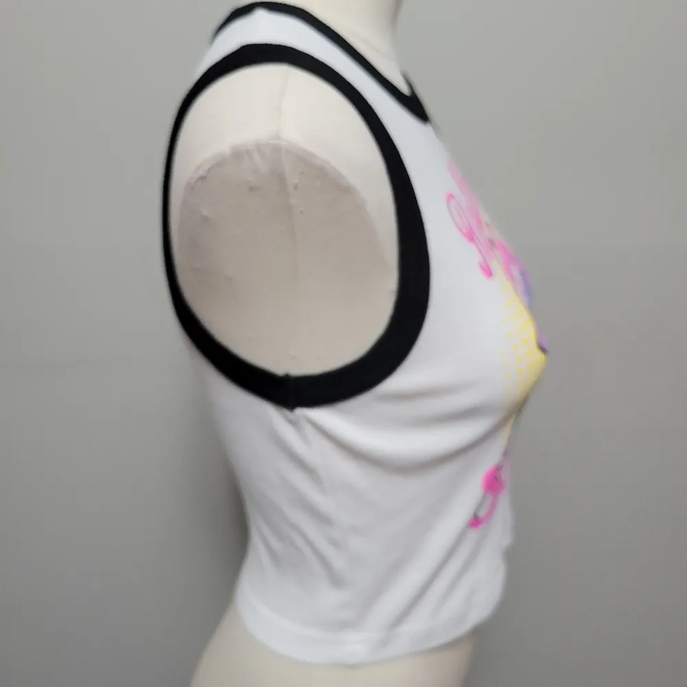 The Rolling Stones  neon ringer crop top size medium - Image 3