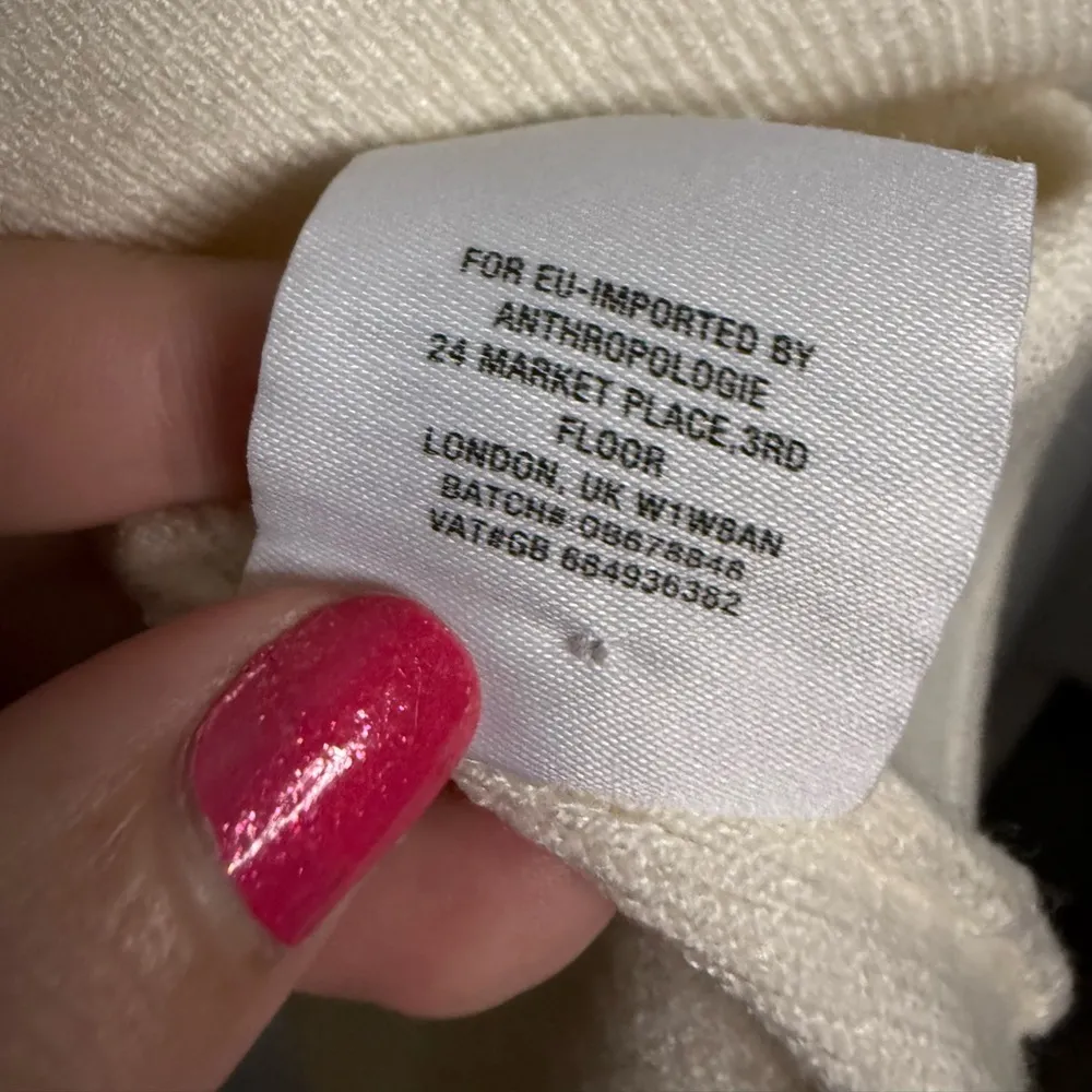 Anthropologie Moth Chester Cream White Sweater Tunic Dress Large - Image 10