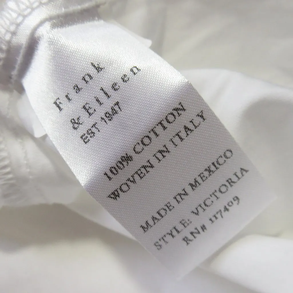 Frank & Eileen Victoria in White Cotton Button Down Italian Tuxedo Shirt S - Image 5