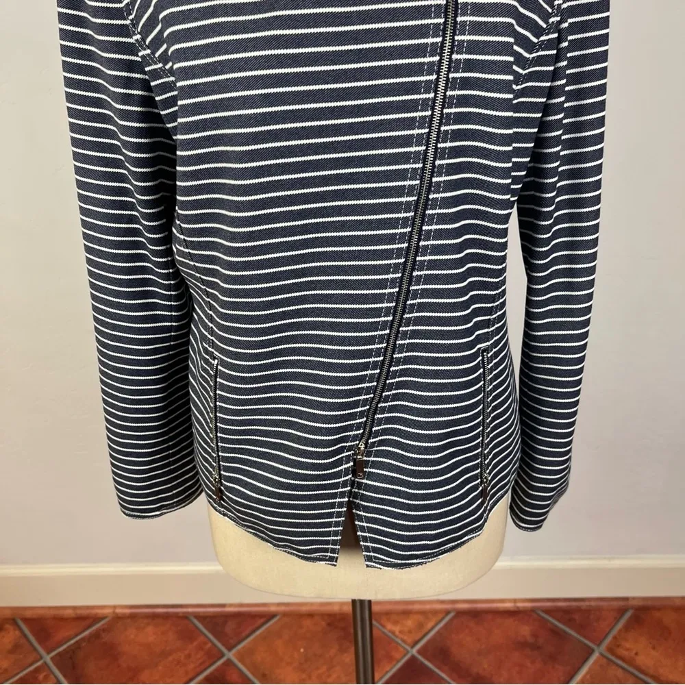 Lafayette 148 New York Julius Striped Denim Twill Jacket In Indigo - Image 5