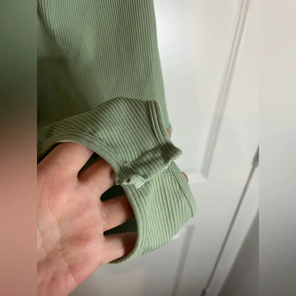 OQQ Women's 1 Piece Bodysuit Sexy Ribbed Strappy Square Neck Sleeveless Sz Large Green - Image 14