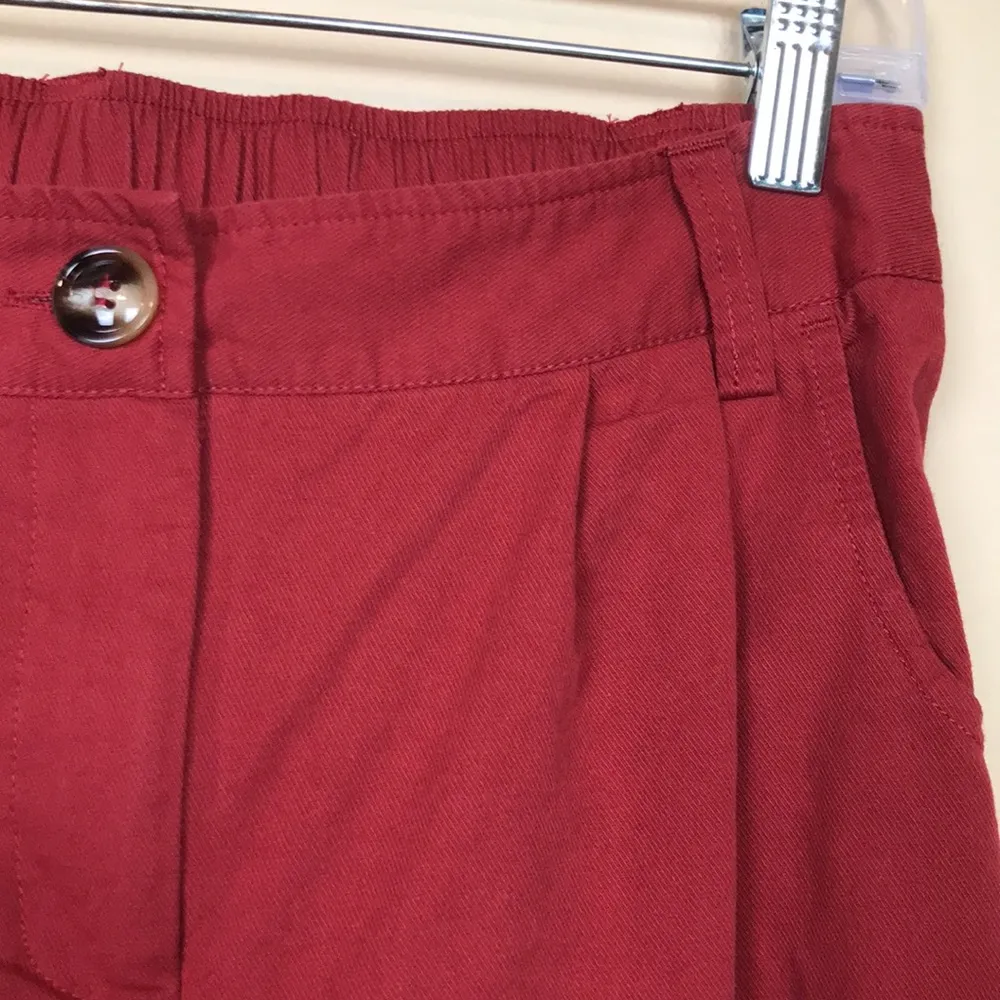 Halara Women’s Red Wine Athleisure Casual Cotton Mid Rise Jogger Ankle Pants - Image 5