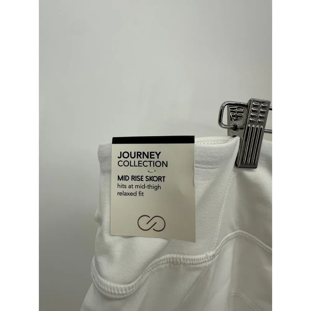 Calia Skirt Women XXL White Tulip Hem Built In Shorts Mini Skort Mid Rise - Image 7