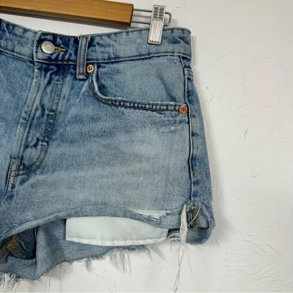 Zara Button Fly Cut Off Jean Shorts Womens 6 Denim Summer Casual Beachy Vacation - Image 2