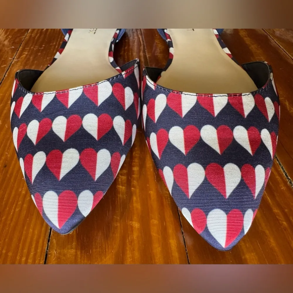 Nine West Heart Red/Blue/White Pointed Toe Flats - 7.5 - Image 2