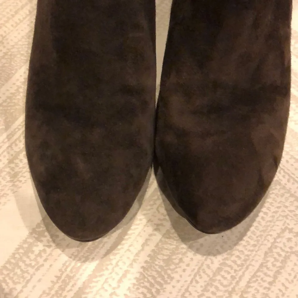 Taryn Rose Brown Suede Wedge Low Boots - Image 2