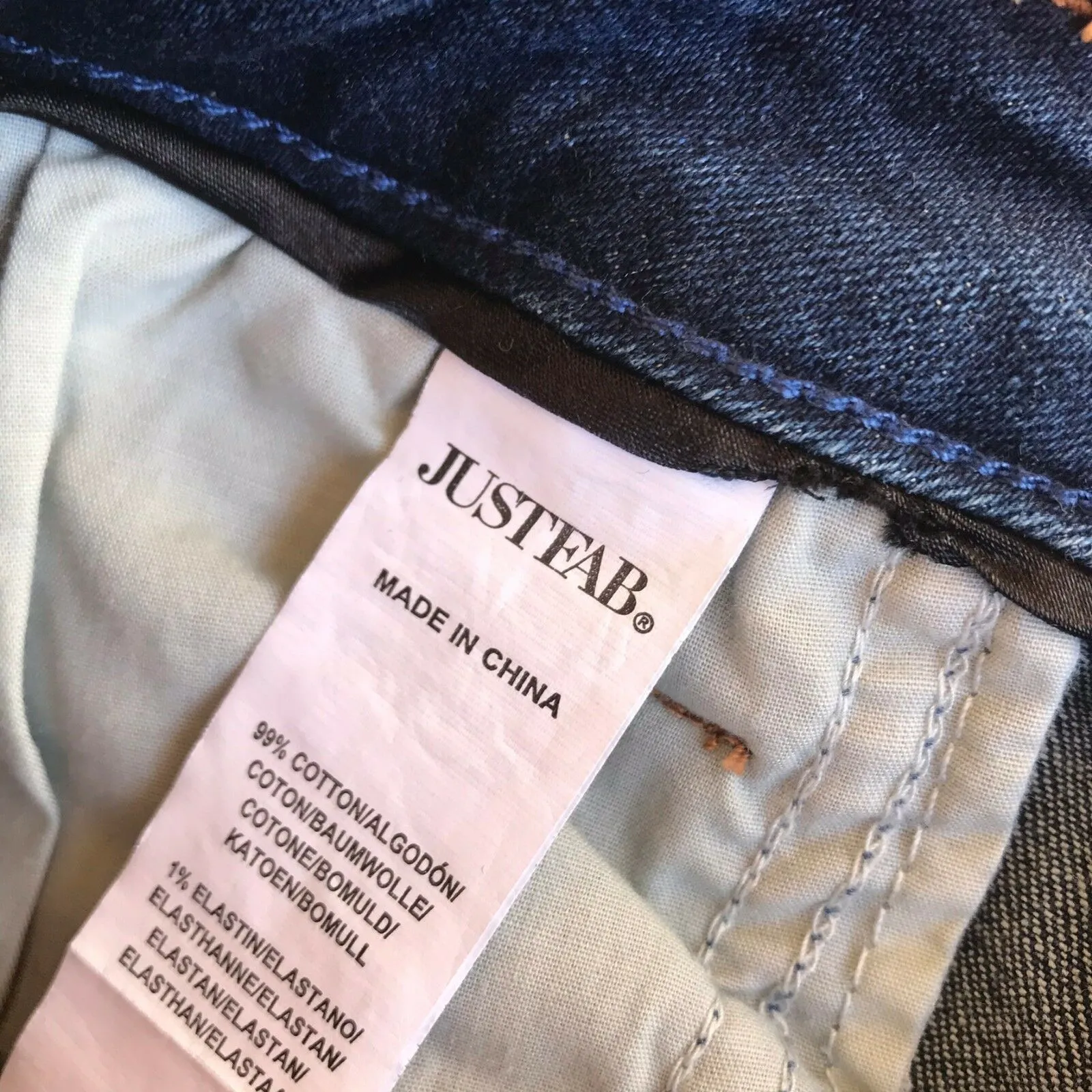 JustFab Womens Jeans Size 28 Just Fab Relaxed Slim Distressed Blue‎ Night Rider - Image 8