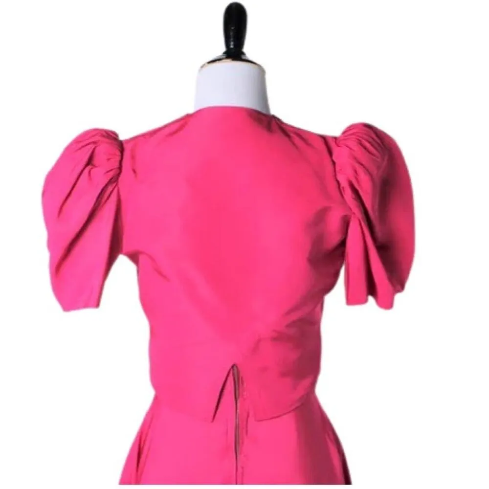 Vintage 1940s Raspberry Gown and Bolero Jacket Two Piece Set Small - Image 5