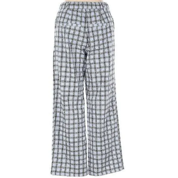 Hollister Ultra High Rise Plaid Pants XS Wide Leg Light Blue Flannel Cabincore - Image 2