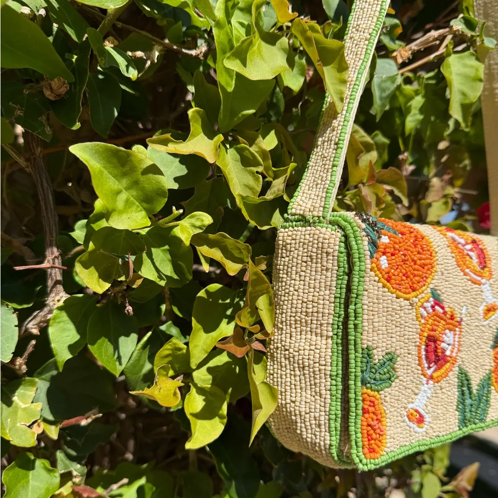 NWT Viral Made in India Aperol Spritz Orange Cocktail Beaded Bag Handcrafted - Image 5