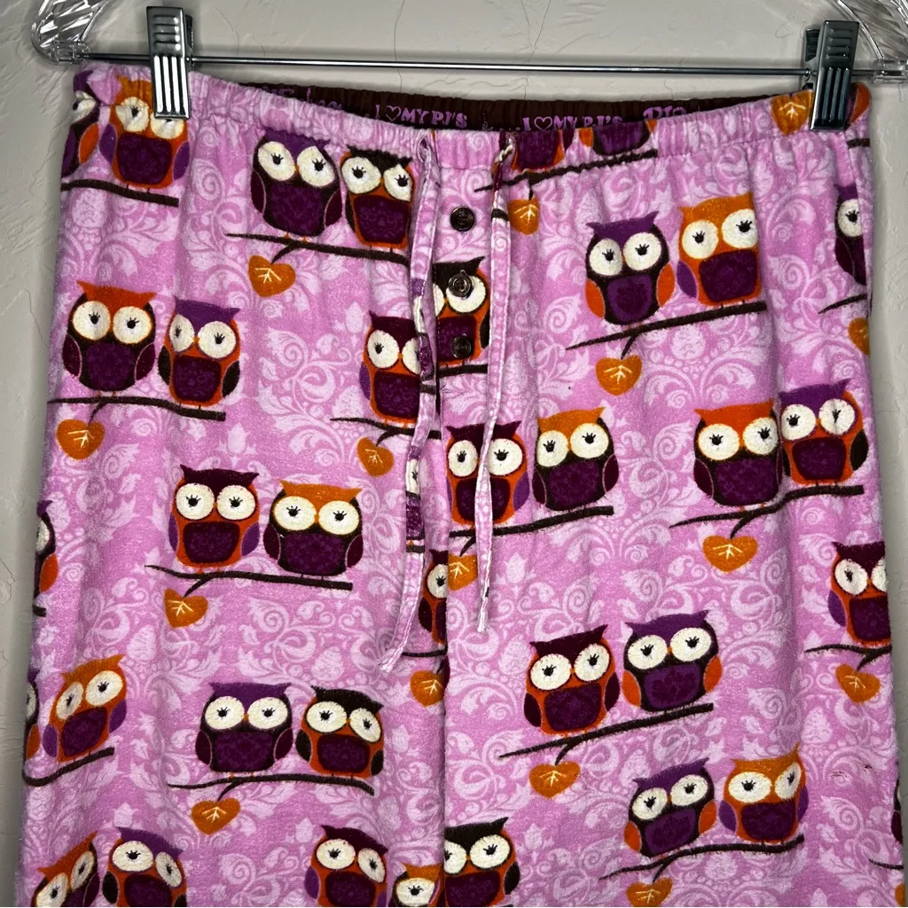 PJ Salvage Happy By Nature Owl Pajama Flannel Pink Purple Set - Image 11